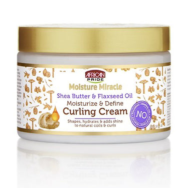 African Pride Moisture Miracle Curling Cream – Shea Butter & Flaxseed Oil - 12 oz - ANNS BEAUTY SUPPLY